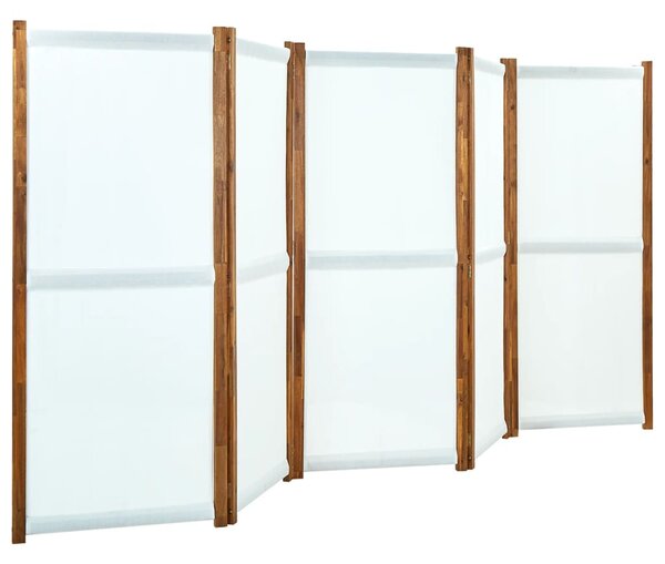 5-Panel Room Divider Cream White 350x170 cm