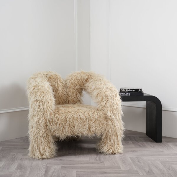 Freyja Ivory Faux Fur Accent Chair Ivory