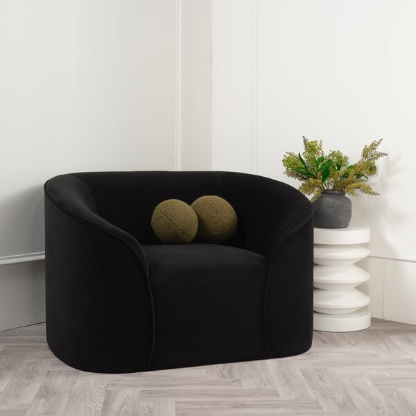 Zuma Black Velvet Tub Chair Black