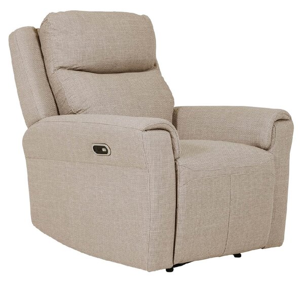 Rochester Fabric 1 Seater Electric Recliner Chair In Mushroom