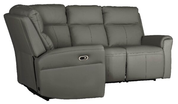 Rochester Leather Corner Electric Recliner Sofa In Ash