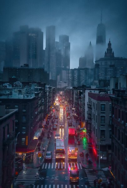 Photography Raining China Town, Javier de la