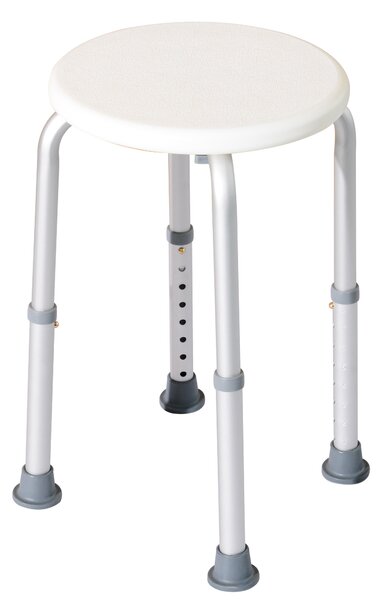HOMCOM Adjustable Bath Chair, Shower Seat with Safety Design for Elderly, Bathroom Aids, White