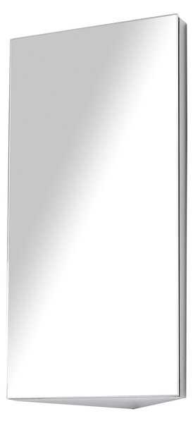 HOMCOM Stainless Steel Mirrored Cabinet: Corner-Mounted Bathroom Organiser with Single Door, 300mm Width
