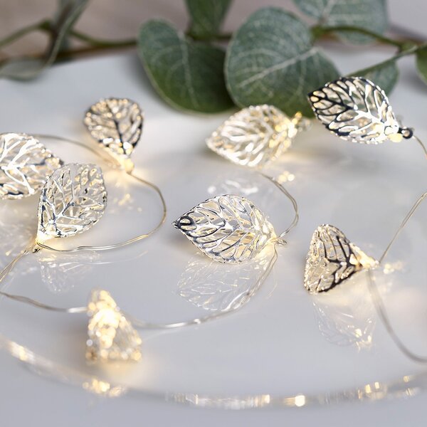 20 Silver Leaf Micro Fairy Lights
