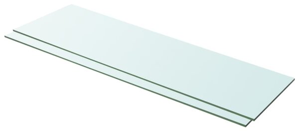 Shelves 2 pcs Panel Glass Clear 100x30 cm