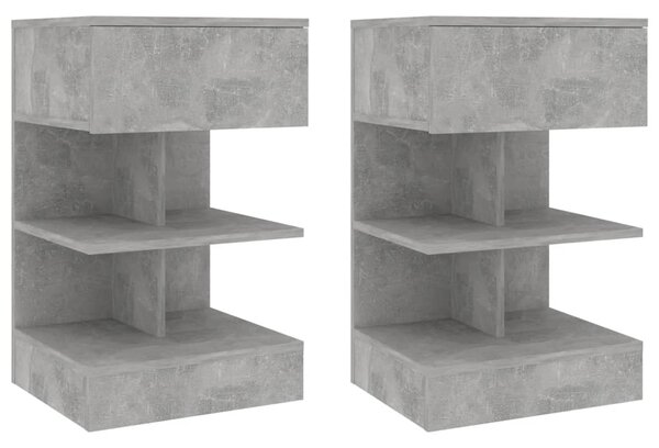 Bedside Cabinets 2 pcs Concrete Grey 40x35x65 cm