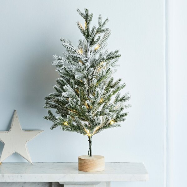 60cm Snowy Pre Lit Mini Christmas Tree