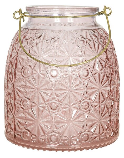 Lifestyle Pink Glass Garden Lantern