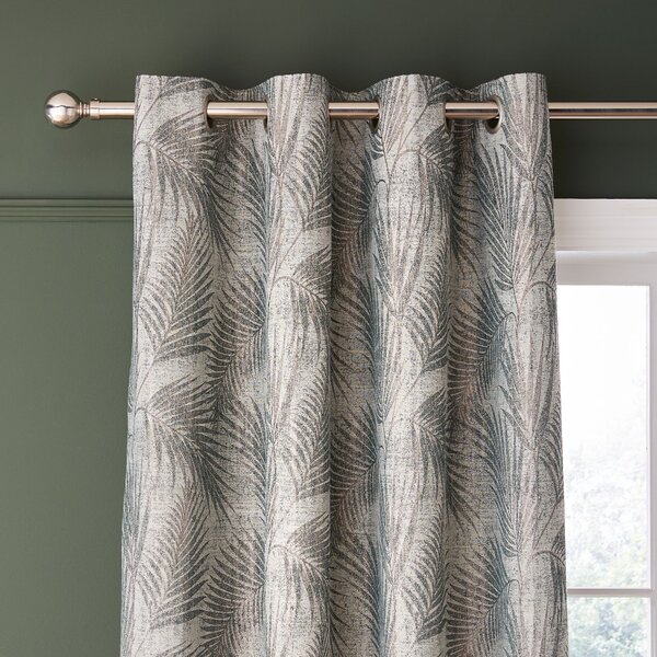 Hyperion Interiors Tamra Palm Green Eyelet Curtains Green