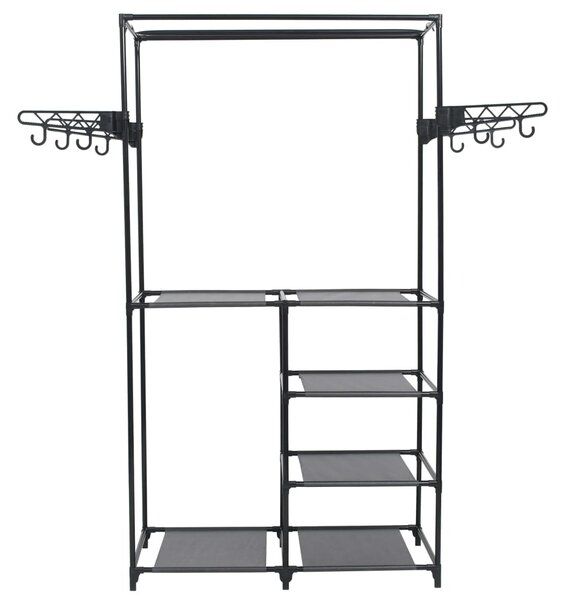 Clothes Rack Steel and Non-woven Fabric 87x44x158 cm Black