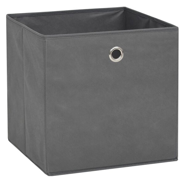 Storage Boxes 4 pcs Non-woven Fabric 32x32x32 cm Grey