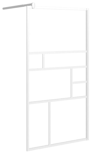 Walk-in Shower Wall 100x195 cm ESG Glass White