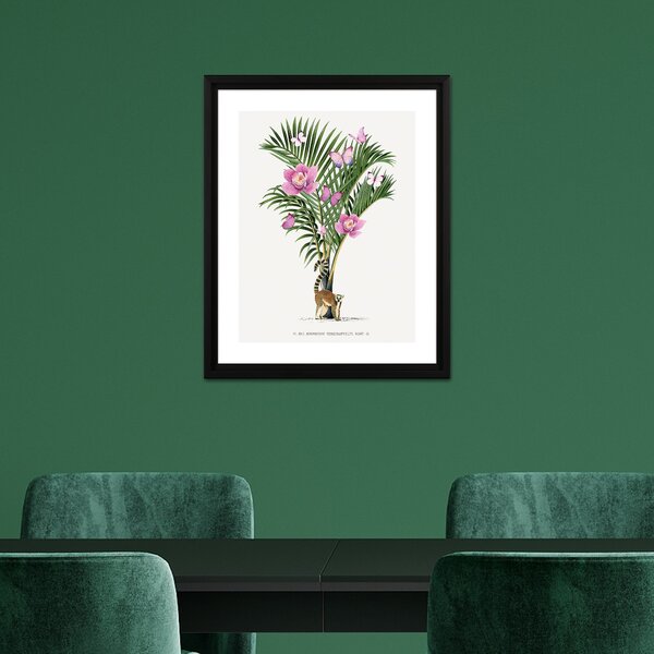 The Art Group Lemur Palm Framed Print Green