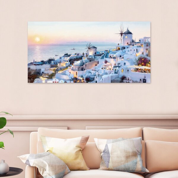 The Art Group Santorini Canvas MultiColoured