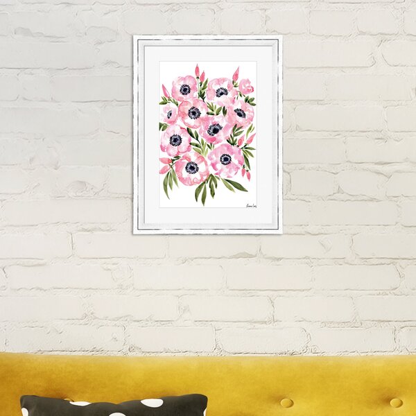 The Art Group Pink Anemones Framed Print White/Pink