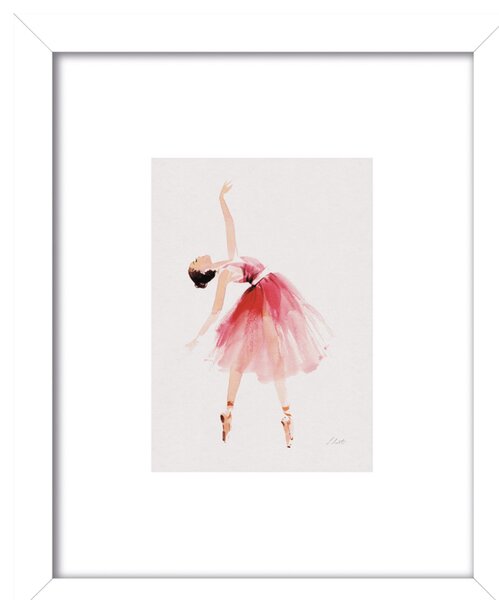 Ballerina I Framed Print Pink