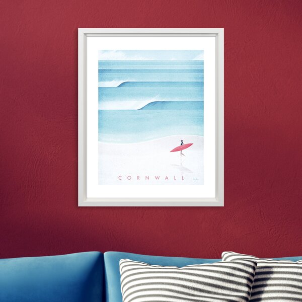 Cornwall Framed Print Blue