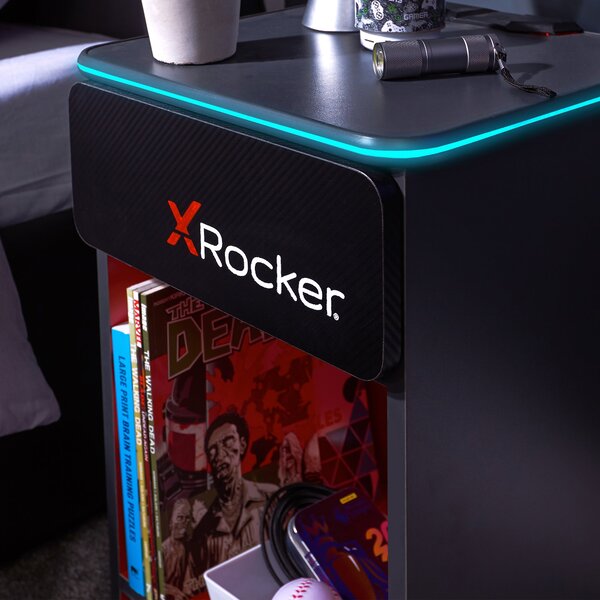 X Rocker Carbon Tek Bedside Table with Wireless Charging