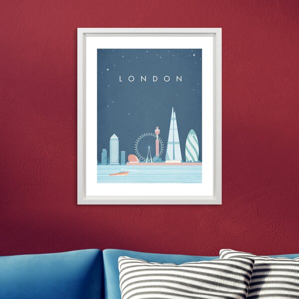 London Framed Print Blue