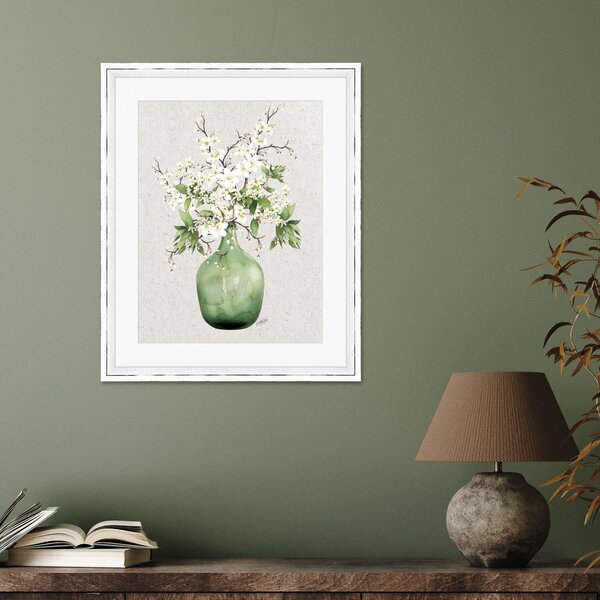 Vase IV Framed Print Green