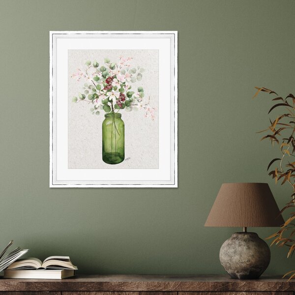 Vase III Framed Print Green