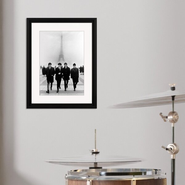 The Beatles Paris Framed Print Black and white