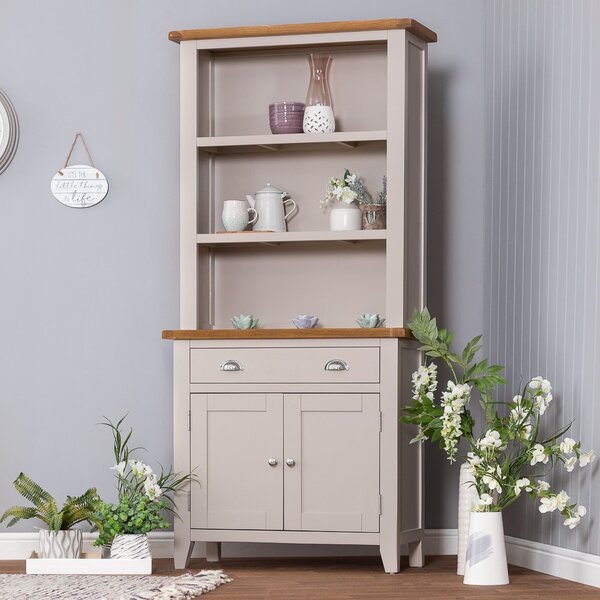 Chester Stone Painted Oak Small Sideboard & Hutch Set