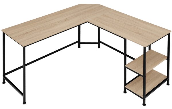 Tectake 404232 desk hamilton (138x138x75.5cm) - industrial wood light, oak sonoma