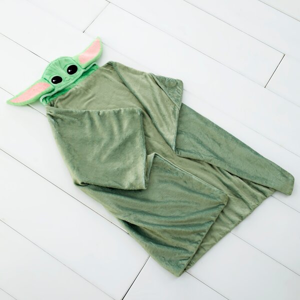 Star Wars Baby Grogu Hooded Blanket Green