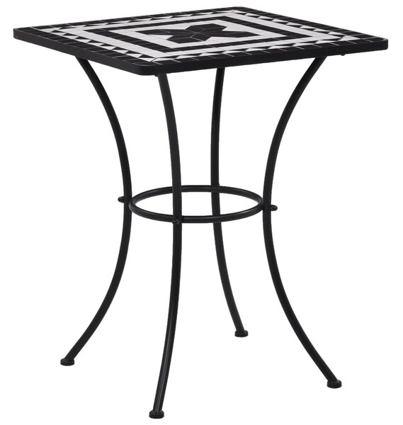 Mosaic Bistro Table Black and White 60 cm Ceramic