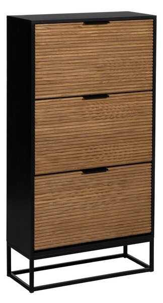 Shoe Rack ORLEANS Black Natural 60 x 25 x 116 cm