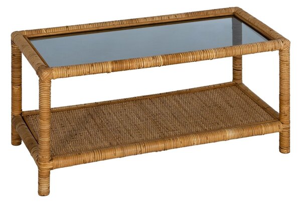 Centre Table Beige Crystal Rattan 90 x 40 x 42 cm