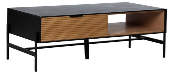 Centre Table ORLEANS Black Natural Iron MDF Wood 124 x 60 x 43,5 cm