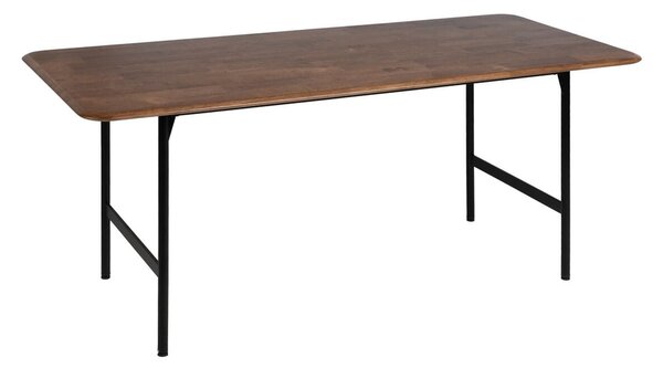 Dining Table LAGOM Black Natural Iron Rubber wood 180 x 80 x 76 cm