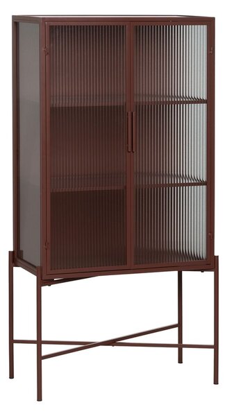 Display Cabinet With Double Glass Doors Tile Crystal Iron 52 x 33 x 90 cm