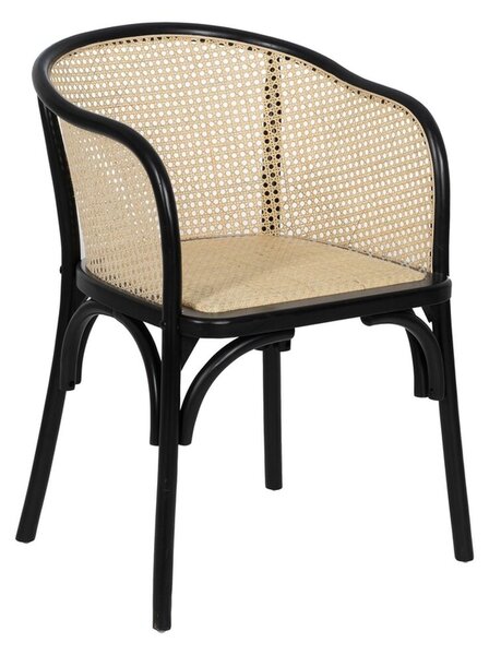 Dining Chair Black Natural 56 X 58 X 77 CM