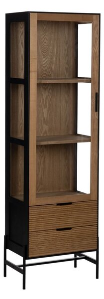 Display Stand ORLEANS Black Natural Crystal Iron MDF Wood 61 x 40 x 196 cm