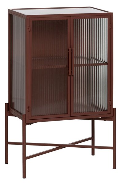 Display Cabinet With Double Glass Doors Tile Crystal Iron 70 x 36 x 143 cm