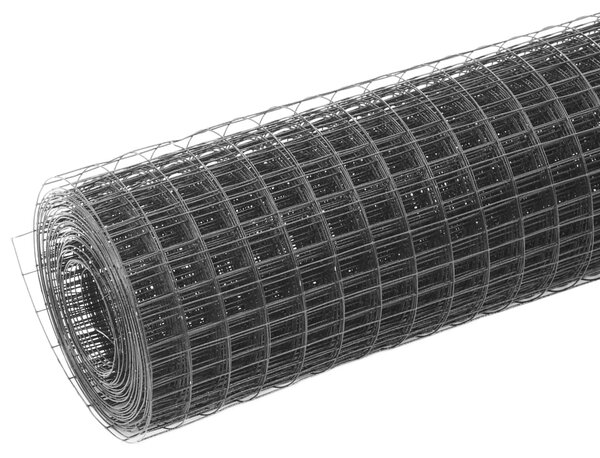 Chicken Wire Fence Steel with PVC Coating 25x0.5 m Grey