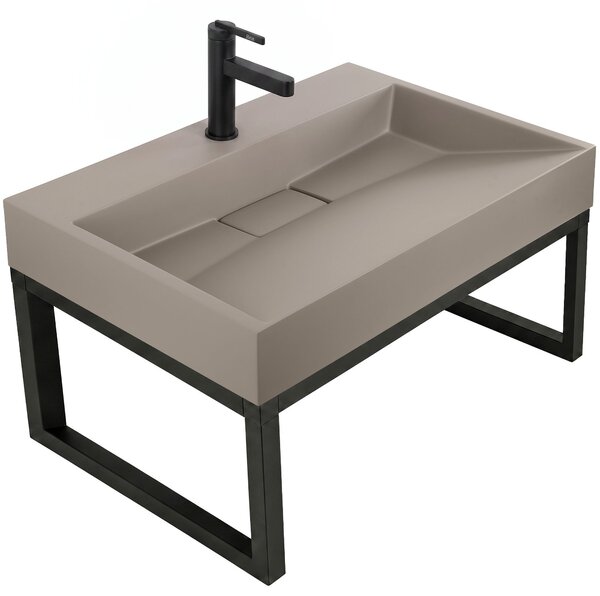 Conglomerate washbasin Rea GOYA TAUPE 70CM + Frame