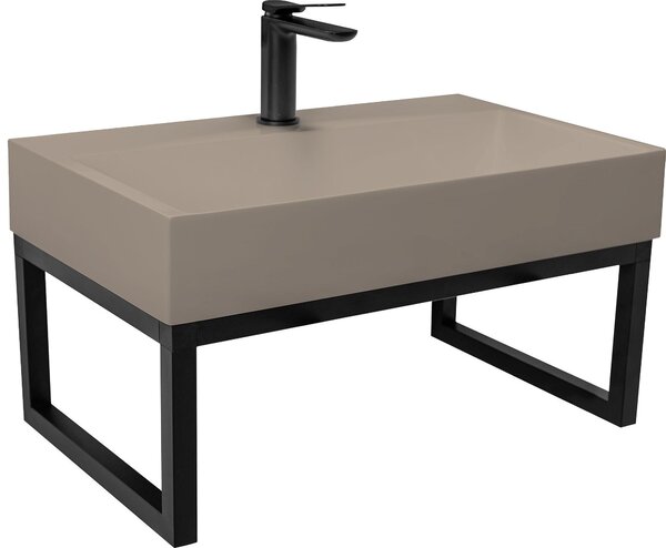 Conglomerate washbasin Rea GOYA TAUPE 70CM + Frame