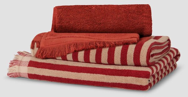 Sandstone Red Cotton Towel Bundle | Hand Towel x Facecloth x Bath Towel | Piglet in Bed