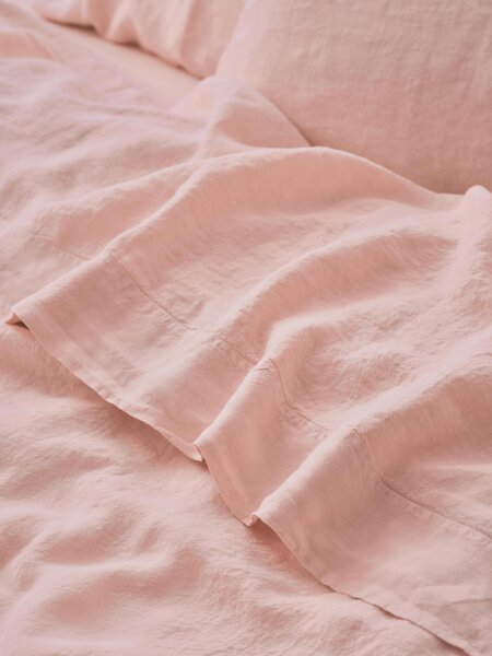 Rose 100% Linen Flat Sheet | Single | Piglet in Bed