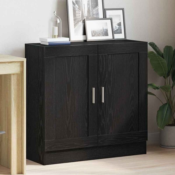Aponka 80cm Wooden Storage Cabinet With 2 Doors - Black Oak