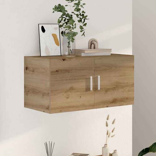 Baina 80cm Wall Hung Wooden Storage Cabinet With 2 Doors - Artisan Oak