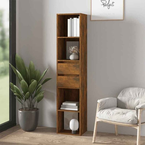 Sayreville Wooden Bathroom Cabinet With 2 Drawers - Smoked Oak