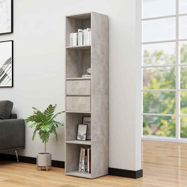 Sayreville Wooden Bathroom Cabinet With 2 Drawers - Concrete Grey