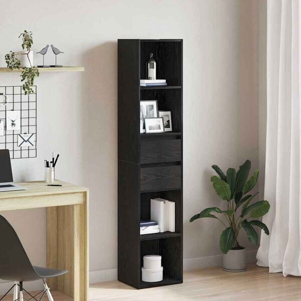 Sayreville Wooden Bathroom Cabinet With 2 Drawers - Black Oak