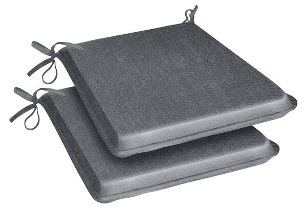 Pair of Summer Outdoor Seat Pads Grey